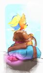  activision anthro big_butt bottomwear butt clothing crash_bandicoot_(series) crystal denim denim_clothing dreamywolfdd female hi_res jeans pants pirate_tawna sitting solo suggestive thick_thighs tight_clothing video_games 