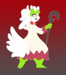  ambiguous_gender anthro chessy_(shaymin) clothing eyewear fusion glasses goodra legendary_pok&eacute;mon nintendo pok&eacute;mon pok&eacute;mon_(species) pok&eacute;mon_fusion queen_yuno robe shaymin sky_forme_shaymin slightly_chubby solo staff tail_tuft tuft video_games 