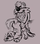  anal anthro beta_pup canid canine canis domestic_dog duo looking_pleasured looney_tunes low_res malcom_(beta_pup) male male/male mammal open_mouth sketch surprise tazmanian_devil toony warner_brothers 