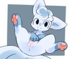  :3 alolan_form alolan_vulpix anus feet female feral fur genitals humanoid_genitalia humanoid_pussy humanoid_pussy_on_feral legs_up looking_at_viewer lying nintendo on_back pawpads paws pok&eacute;mon pok&eacute;mon_(species) pussy regional_form_(pok&eacute;mon) simple_background smile solo spread_legs spreading starryvolta video_games white_body white_fur 