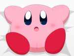  bed bedding bedding_background blush crossgender female furniture genitals hi_res kirby kirby_(series) minami_(artist) nintendo on_bed open_mouth pink_body pussy solo spread_arms video_games waddling_head 