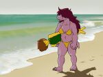  5_fingers 5_toes abs anthro bangs barefoot beach bikini bikini_bottom bikini_top blush brown_hair carrying_partner claws clothing day deltarune detailed_background dinosaur dragon duo feet female fingers footprints freckles hair hi_res human humanoid kris_(deltarune) larger_female long_hair male mammal monster muscular muscular_anthro muscular_female nails navel outside purple_body purple_skin reptile sand scalie sea seaside shadow sharp_nails sharp_toenails short_tail sirartwork size_difference smaller_male smile soles susie_(deltarune) swimwear toe_claws toenails toes undertale_(series) video_games water wave yellow_body yellow_skin 