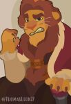  brown_mane clothed clothing felid king lion male mammal mane pantherine royalty scepter simple_background solo the_legend_of_pipi thomasleon whiskers 