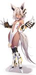  animal_ears breasts brown_hair claw_(weapon) highres mechanical_arms mechanical_legs medium_breasts non-web_source pelvic_curtain tail trimbil weapon yellow_eyes 