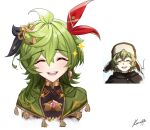  collei_(genshin_impact) genshin_impact green_hair highres korusakku smile 