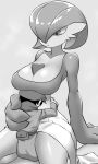  2022 breasts cleavage clothed clothing crossed_arms duo female gardevoir hat headgear headwear hi_res human jtveemo larger_female male male/female mammal nintendo not_furry pok&eacute;mon pok&eacute;mon_(species) size_difference smaller_male video_games 
