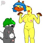  2022 anthro balls breasts brent_(doobus_goobus) chubby_female chubby_male clothing colored digital_drawing_(artwork) digital_media_(artwork) duo female fur genitals giraffe giraffid hair hat hat_only headgear headgear_only headwear headwear_only hi_res lewdware male male/female mammal mephitid mostly_nude nipples nude penis pussy shirt signature skunk slightly_chubby smile sophie_(doobus_goobus) topwear 