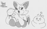  absurd_res ambiguous_gender anthro big_breasts bodily_fluids breasts burger chao_(sonic) clothed clothing dirtyscoundrel drooling duo eating female food gloves handwear hi_res holding_object looking_at_another makeup monochrome open_mouth rouge_the_bat saliva sega signature simple_background sketch sonic_the_hedgehog_(series) stressed text textured_background tongue white_background wings 