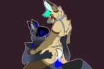  anthro canid canine cody_the_fennec collar duo fennec fox gamingpigeon genitals harness hi_res hybrid lgbt_pride machine male male/male mammal partners penis protogen sapphire_the_proto sex 