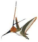  ambiguous_gender foulserpent fur hi_res open_wings orange_body orange_fur pollen pterosaur reptile scalie solo tongue tongue_out 