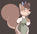  2022 anthro artist_name blush brown_body brown_fur buckteeth clothed clothing dated digital_media_(artwork) female fur hi_res mammal open_mouth open_smile rodent sciurid smile solo surisu_(tohupo) teeth tohupo 