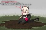  1girl anonymousquote dying english_text girls&#039;_frontline m4_sopmod_ii_(girls&#039;_frontline) mud peril quicksand sinking stuck 