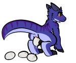  anthro anus blush bodily_fluids crouching egg female genital_fluids genitals kobold oviposition pussy reptile scalie solo trout_(artist) 