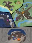 after_fight arrow_(weapon) black_body campfire cave claws clothed clothing comic day dragon duo ender_dragon female feral fishing fishing_rod flying guardian_(minecraft) hi_res human jean_(minecraft) larger_feral male mammal microsoft minecraft mojang mythological_creature mythological_scalie mythology night purple_eyes raining ranged_weapon saddle scalie shield size_difference sleeping sound_effects steve_(minecraft) strohdelfin vowelless vowelless_sound_effect weapon wings xbox_game_studios zzz