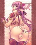  anal anal_beads armor breasts copyright_request covered_nipples elf fat_mons fingerless_gloves g-string garter_straps gloves long_hair medium_breasts panties pointy_ears purple_hair pussy pussy_juice pussy_peek shimakaze sideboob solo thighhighs thong underwear wedgie 