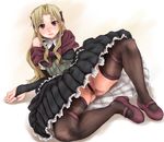  blonde_hair brown_eyes censored coyote_ragtime_show elbow_gloves gloves january_(coyote_ragtime_show) legs lips long_hair no_panties pubic_hair pussy scharfschutze solo spread_legs thighhighs upskirt 