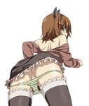  animal_ears anus ass brown_hair green_eyes il_(ill^6) lowres panties panty_pull pussy rita_mordio skirt solo tales_of_(series) tales_of_vesperia thighhighs underwear 