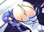  anus ass bent_over blue_hair blush decensored iizuki_tasuku kos-mos kos-mos_ver._3 long_hair non-web_source open_mouth panties panties_aside pussy red_eyes solo thighhighs third-party_edit top-down_bottom-up uncensored underwear white_legwear white_panties xenosaga xenosaga_episode_ii 