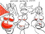  2020 amputee animate_inanimate anthro braixen breasts clenched_teeth collar disability drinking_potion felid genitals group lopunny mammal navel nintendo nipples pencil-arts penetration pok&eacute;mon pok&eacute;mon_(species) pussy quadruple_amputee shocked simple_background teeth tongue tongue_out vaginal vaginal_penetration video_games white_background wide_hips 