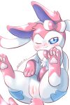 absurd_res blue_eyes chromaticfox eeveelution female feral genitals hi_res looking_at_viewer nintendo pawpads paws pok&eacute;mon pok&eacute;mon_(species) pussy simple_background solo spread_legs spreading sylveon video_games white_background white_body 