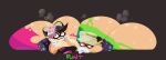 accessory animal_humanoid bent_over big_breasts big_butt black_background black_hair bodily_fluids bottom_heavy breasts butt callie_(splatoon) cephalopod cephalopod_humanoid cleavage clothed clothing cousins digital_media_(artwork) duo exposed_butt facial_markings fangs female gloves hair hair_accessory handwear head_markings hi_res huge_butt humanoid humanoid_pointy_ears hyper hyper_butt inkling leotard light_body light_skin long_hair marie_(splatoon) marine marine_humanoid markings mask_(marking) mollusk mollusk_humanoid musk nintendo not_furry orange_eyes overweight overweight_female pseudo_hair puntthepoodle short_hair signature simple_background smelly smile splatoon squid_sisters_(splatoon) sweat tanned_skin tentacle_hair tentacles torn_clothing video_games wardrobe_malfunction white_clothing white_gloves white_hair white_handwear widescreen 
