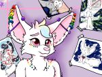  ambiguous_gender anthro autism canid canine cute_eyes drawings fennec fennec_anthro fox mammal mental_breakdown mental_regression piercing pyroashes sketch sketch_background solo 