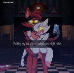  animatronic anthro anthro_on_anthro anthro_penetrated anthro_penetrating anthro_penetrating_anthro anus big_breasts big_penis bodily_fluids breasts butt butt_focus canid canine duo female five_nights_at_freddy&#039;s five_nights_at_freddy&#039;s_2 fox foxy_(fnaf) genital_fluids genitals hi_res looking_at_viewer looking_back looking_back_at_viewer machine male male/female mammal mangle_(fnaf) nipples penetration penile penile_penetration penis penis_in_pussy pink_nipples pink_pussy pussy pussy_juice pussy_juice_on_penis robot scottgames shy text_box toonsxxx vaginal vaginal_penetration video_games 