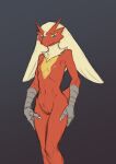  2022 absurd_res ahoge anthro areola avian beak biped bird blaziken blue_eyes breasts chest_tuft claws digital_media_(artwork) feathers female fingers fur genitals grey_background hair hands_on_thighs hi_res long_hair looking_down multicolored_body multicolored_fur navel nintendo nipples non-mammal_breasts non-mammal_nipples nude pok&eacute;mon pok&eacute;mon_(species) portrait pussy red_body red_feathers red_fur scuted_arms sealer4258 simple_background small_breasts solo standing tail_feathers tan_body tan_fur tan_hair three-quarter_portrait tuft video_games yellow_body yellow_fur yellow_sclera 