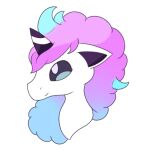  2022 ambiguous_gender black_eyes blue_mane bust_portrait equid equine feral fluffy_mane galarian_form galarian_ponyta horn malegardevoir mammal mane multicolored_mane nintendo pink_mane pok&eacute;mon pok&eacute;mon_(species) ponyta portrait regional_form_(pok&eacute;mon) simple_background solo two_tone_mane unicorn video_games white_background white_body 