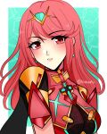  1girl alternate_hairstyle asukaaasuu earrings highres jewelry long_hair looking_at_viewer pyra_(xenoblade) red_eyes red_hair solo xenoblade_chronicles_(series) xenoblade_chronicles_2 