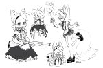  anthro armwear blush bottomwear canid canine cleaning_tool clothed clothing elbow_gloves feather_duster fox girly gloves gun handgun handwear hi_res holster legwear lever_action_rifle looking_at_viewer maid_uniform male mammal miles_prower monochrome panties pointing_gun raised_bottomwear raised_clothing raised_skirt ranged_weapon sega skirt solo sonic_the_hedgehog_(series) sparkydb stockings underwear uniform weapon 