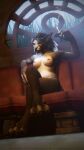  2022 3d_(artwork) 3dsmax 4k 9:16 absurd_res anthro areola black_hair black_nose blizzard_entertainment blue_eyes breasts brown_body brown_fur canid cigarette destiney_crawford_(thatworgen) digital_media_(artwork) female fur furniture grass hair hi_res inside mammal nipples nude paws pink_areola pink_nipples plant sofa solo text thatworgen url video_games warcraft watermark were werecanid window worgen 