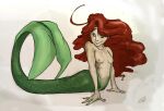  ariel_(disney) clothed clothing disney female hair marine merfolk red_hair solo split_form the_little_mermaid_(1989) themushman topless topless_female 