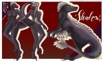  abs anthro claws_out dinosaur dromaeosaurid feathered_dinosaur feathers female feral model_sheet muscular raptor_claws reptile ryunishi_okami scalie solo theropod velociraptor 