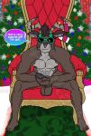  anthro antlers aquapunkarts balls capreoline cervid christmas christmas_decorations christmas_present christmas_tree dolph_(fortnite) epic_games erection eyewear fortnite genitals hi_res holding_penis holidays horn male mammal nipples novelty_glasses nude_male penis plant reindeer smile smirk solo speech_bubble sunglasses sunglasses_on_face text tree video_games watermark 
