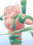  2022 anthro balls belly big_belly blue_eyes butt domestic_pig genitals hi_res kemono male mammal moobs navel nipples overweight overweight_male solo suid suina sus_(pig) tentacles yimingsama 