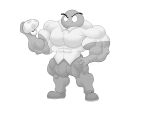  absurd_res anthro big_muscles bottomwear bulge clothing dress_shirt fangs footwear fungus goomba hi_res huge_muscles male mario_bros muscular muscular_male mushroom nintendo pants shirt shoes solo topwear unknownwolf video_games 