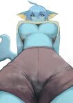  absurd_res anthro big_breasts blue_body blue_eyes blush breasts clothed clothing eeveelution female hi_res looking_at_viewer nintendo osasmolotov pok&eacute;mon pok&eacute;mon_(species) pok&eacute;morph solo vaporeon video_games 