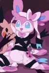  ambiguous_gender animate_inanimate body_horror dismemberment duo eeveelution feral hi_res mimikyu nintendo plush_stuffing plushie plushification pok&eacute;mon pok&eacute;mon_(species) restrained ribbons simple_background sylveon video_games winte 