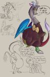  2017 absurd_res anthro anthro_pred antlers beard belly chimera discord_(mlp) draconequus english_text equid equine eyebrows facial_hair female female_prey feral feral_prey fluttershy_(mlp) friendship_is_magic hi_res hooves horn horse long_neck long_tail male male_pred mammal monochrome my_little_pony oral_vore pegasus pony red_eyes sharksludge sketch tail_tuft text tuft twilight_sparkle_(mlp) unicorn vore wings yellow_sclera 