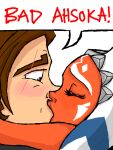  age_difference ahsoka_tano alien alien_humanoid anakin_skywalker blush brown_hair duo elthegeneral eyes_closed female hair human humanoid kissing male male/female mammal scar_across_eye star_wars star_wars:_the_clone_wars togruta 