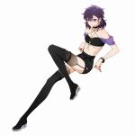  1girl black_choker black_nails black_skirt black_thighhighs breasts choker genderswap genderswap_(mtf) highres indie_virtual_youtuber jewelry looking_at_viewer medium_hair multiple_rings nail_polish patklugwlfxw3h7 purple_eyes purple_hair ring shoto_(vtuber) skirt small_breasts thighhighs virtual_youtuber 