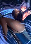  1girl :3 @r@t@ absurdly_long_hair absurdres animal_ears armpits azur_lane black_leotard blue_eyes blush bodystocking breasts fake_animal_ears highres huge_breasts leotard long_hair looking_at_viewer new_jersey_(azur_lane) new_jersey_(exhilarating_steps!)_(azur_lane) official_alternate_costume one_eye_closed oversized_breast_cup playboy_bunny pole_dancing rabbit_ears solo strapless strapless_leotard stripper_pole tongue tongue_out very_long_hair 