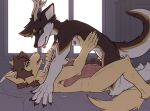 absurd_res after_kiss animal_genitalia animal_penis anthro athletic athletic_anthro athletic_male bed big_penis bodily_fluids canid canine deer dragon duo equine_genitalia equine_penis erection frottage fur furniture furred_dragon furred_scalie genital_fluids genitals hi_res huge_penis hybrid hybrid_genitalia hybrid_penis hyper hyper_genitalia hyper_penis knot knotted_equine_penis knotted_penis kyzermutt male male/male mammal mythological_creature mythological_scalie mythology nipples pawpads penile penis precum saliva scalie sex tapering_penis tongue tongue_out unit_04 unit_no04 vein veiny_penis