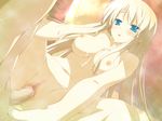  blonde_hair blue_eyes blush breasts censored game_cg highres hisakaki_komomo hoshizora_no_memoria large_breasts long_hair mosaic_censoring nude penis pussy pussy_juice sex shida_kazuhiro showering solo_focus vaginal 