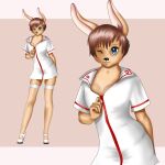  1:1 anthro clothing female female/female hi_res lagomorph leporid mammal nurse nurse_clothing nurse_uniform rabbit solo tsonic uniform 