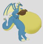  anthro bandit_(disambiguation) bra claws clothing dragon female fin gin_the_big hi_res horn hyper hyper_pregnancy pauliusthemad pregnant solo thief underwear vwpologt wings 