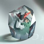  blurry chevrons claws closed_eyes commentary_request crystal dragapult full_body grey_background highres mo_(smileomoti) no_humans pokemon pokemon_(creature) solo 