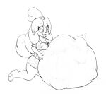  abdominal_bulge animal_crossing anthro canid canine canis carnivorousvixen domestic_dog female female_pred isabelle_(animal_crossing) mammal monochrome nintendo oral_vore shih_tzu tongue tongue_out toy_dog video_games vore 