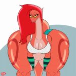  1:1 2020 animated anthro arm_warmers armwear big_butt biped bottomwear breasts butt cleavage clothed clothing digital_media_(artwork) elyssa_(trinity-fate62) female huge_butt hyper hyper_butt long_neck looking_at_viewer mcdraws non-mammal_breasts reptile scalie simple_background snake solo thick_thighs topwear wide_hips 